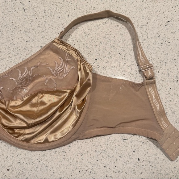 Elomi Nude Tan Full Coverage Caitlyn Embroidered Bra Size 38K - Picture 3 of 9
